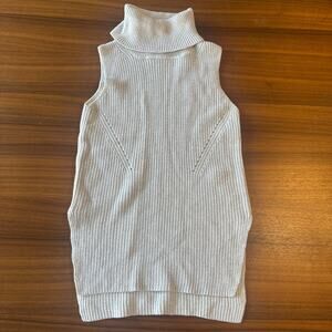 French Connection 100% cotton oatmeal sleeveless turtle neck vest sweater, XS